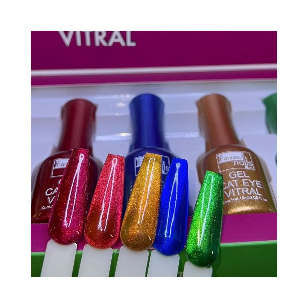 Fantasy Nails Cat Eye Vitral Gel Collection 5 colors