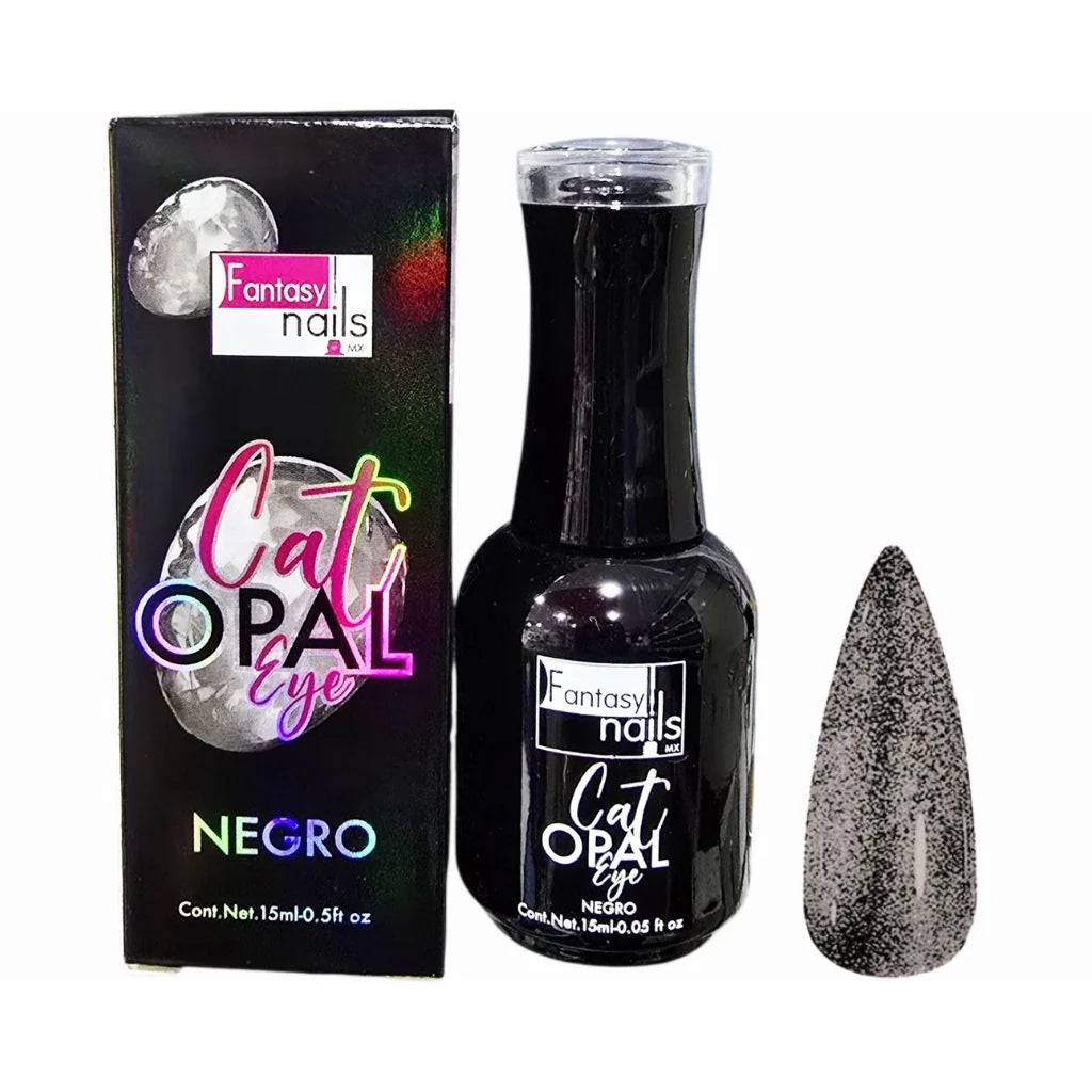 Fantasy Nails Opal Cat Eye NEGRO -Gel 15ml – Gina's Nails Supplies