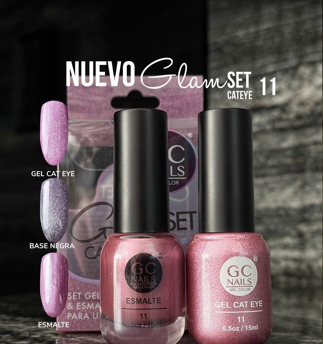 GC NAILS GEL POLISH GLAM SET CAT EYE DUO 2 PZ 15ML #11