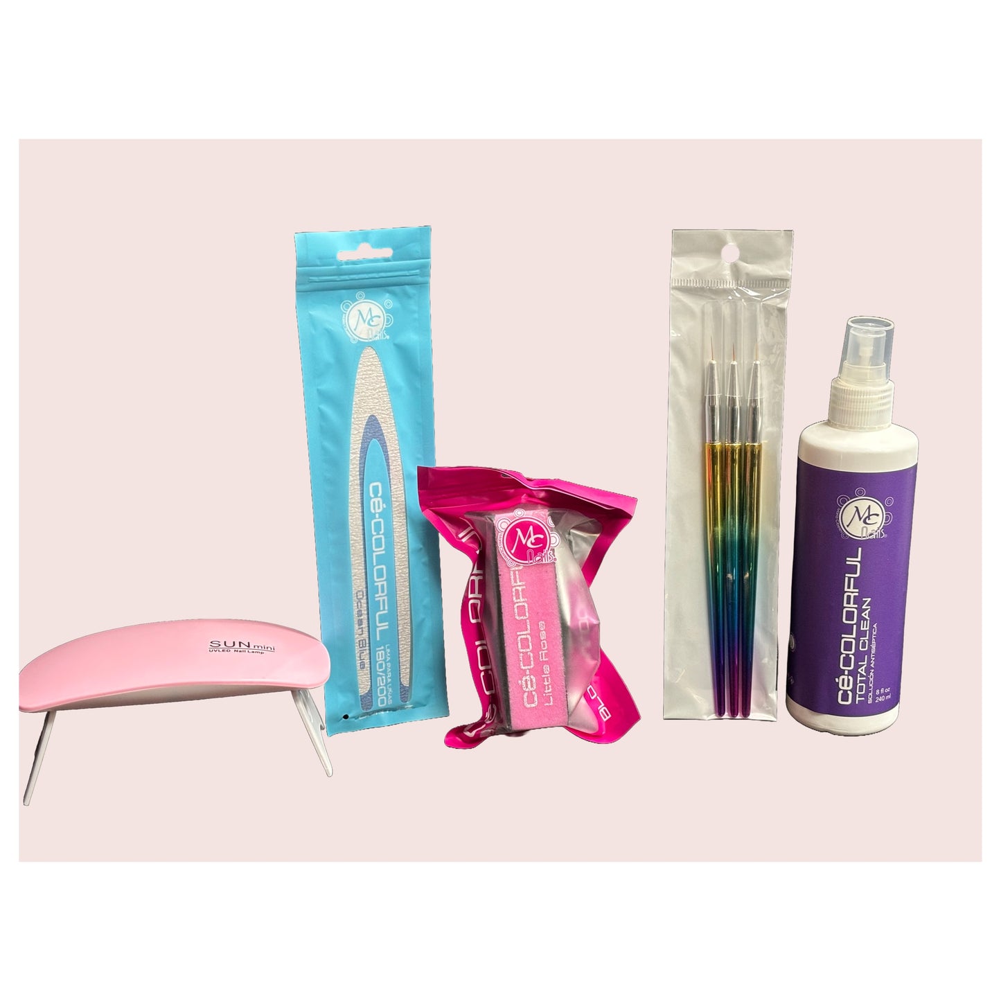 GC Nails Starter Professional Gel Kit - For Gel Nail Application 10pc set