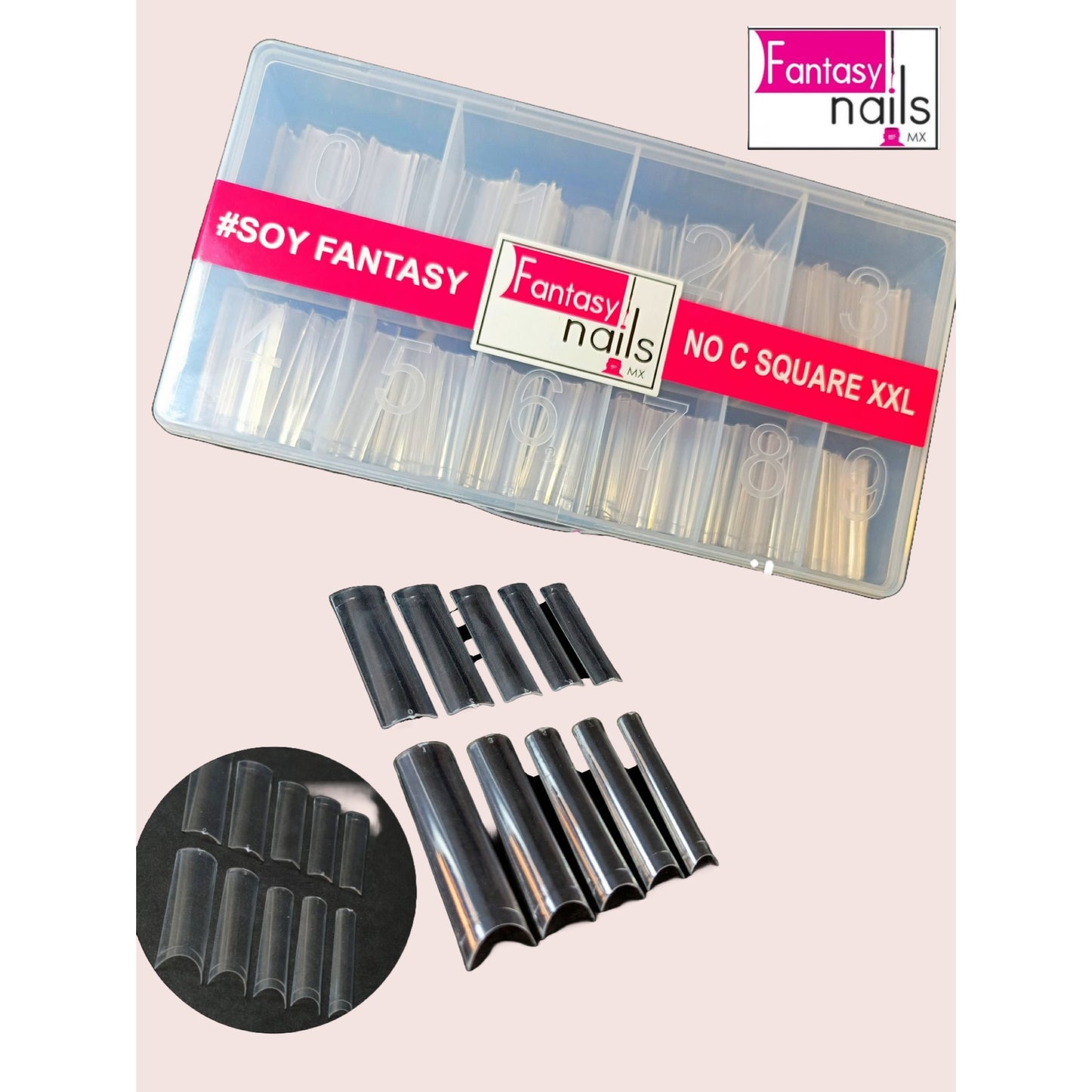 Fantasy Nails No C Square XLL Tips 500pcs