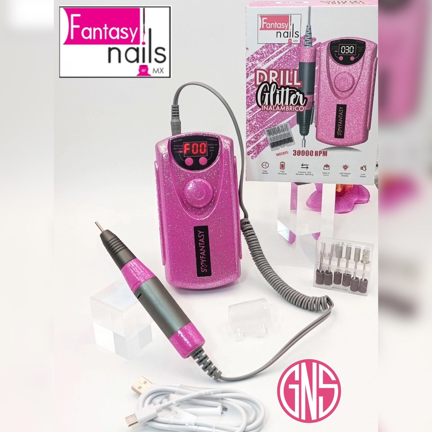 Fantasy Nails Drill Glitter 30000 RPM