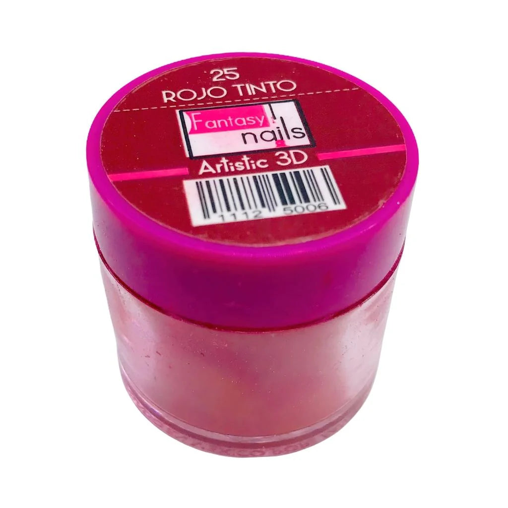 Fantasy Nails Rojo Tinto #25 3D Acrylic 8g