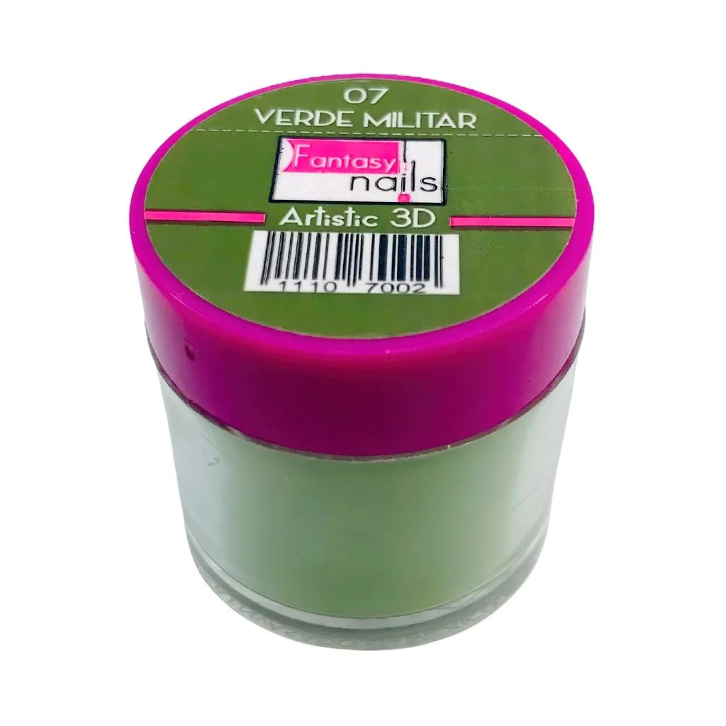 Fantasy Nails Verde Militar #07 3D Acrylic 8g