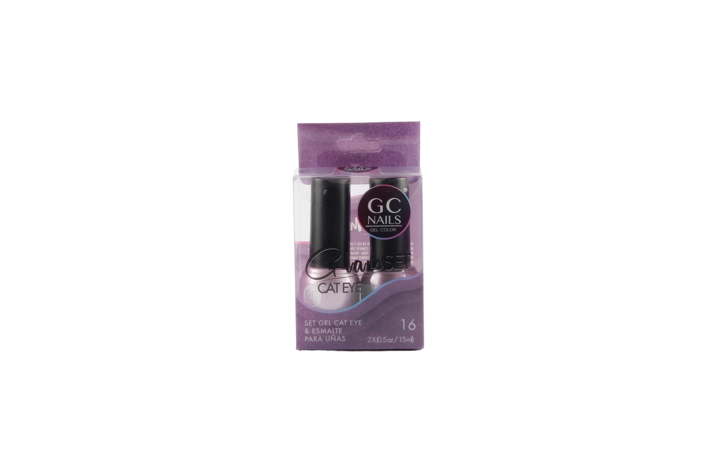 GC NAILS GEL POLISH GLAM SET CAT EYE DUO 2 PZ 15ML #16