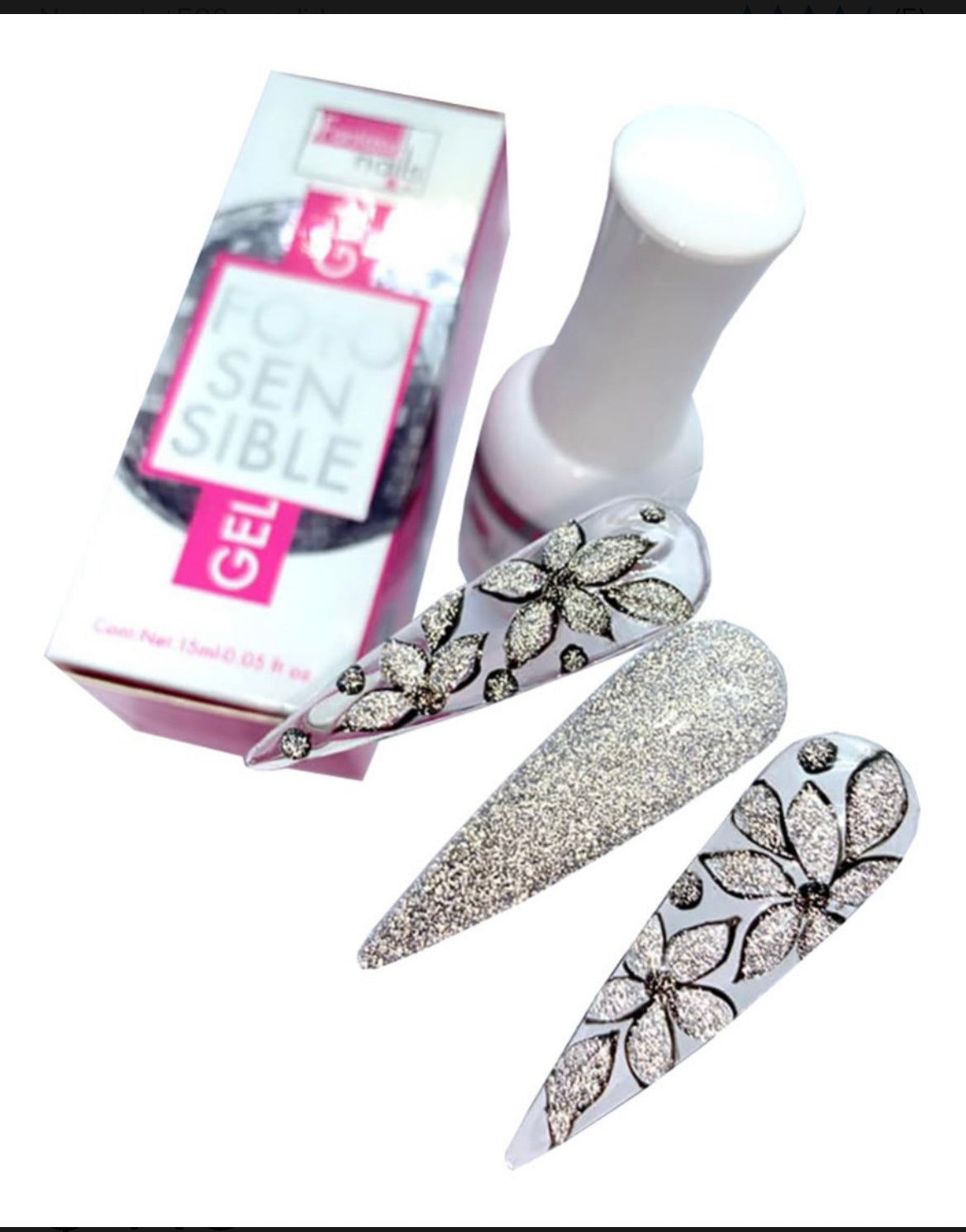 Fantasy Nails Foto sensible silver