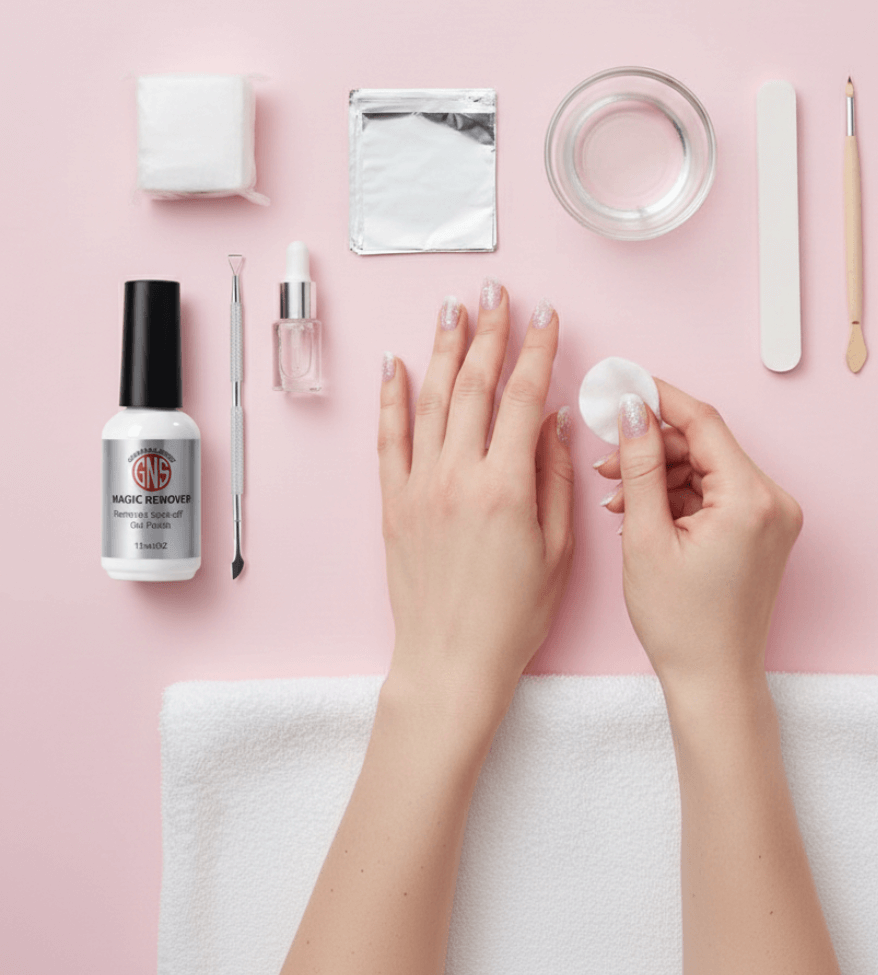 Step-by-step process of safely removing gel polish at home without nail damage