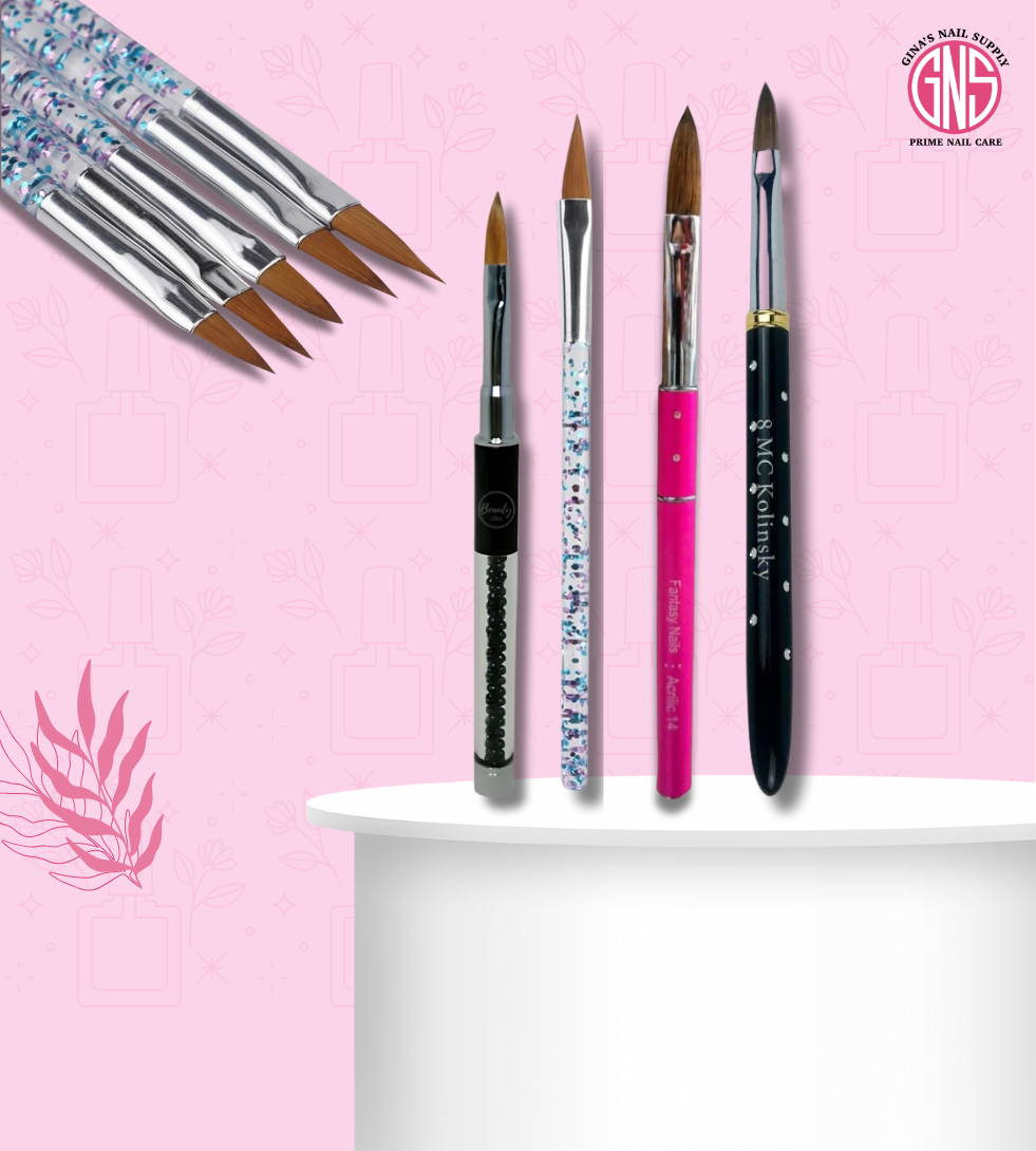Nail brushes for a nail artist’s kit
