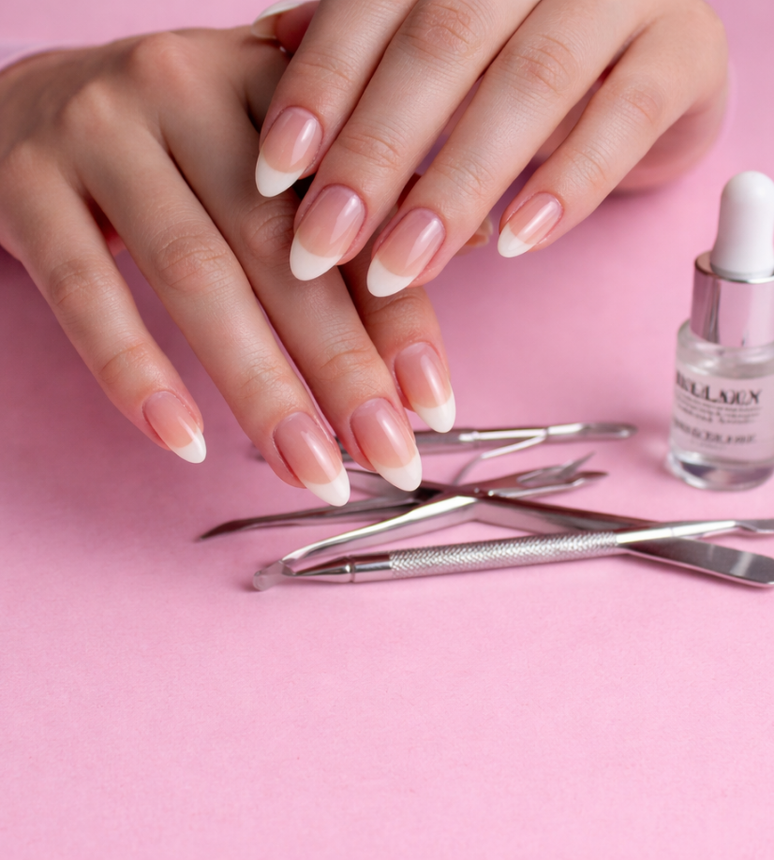 Structured gel overlay using builder gel for stronger nails