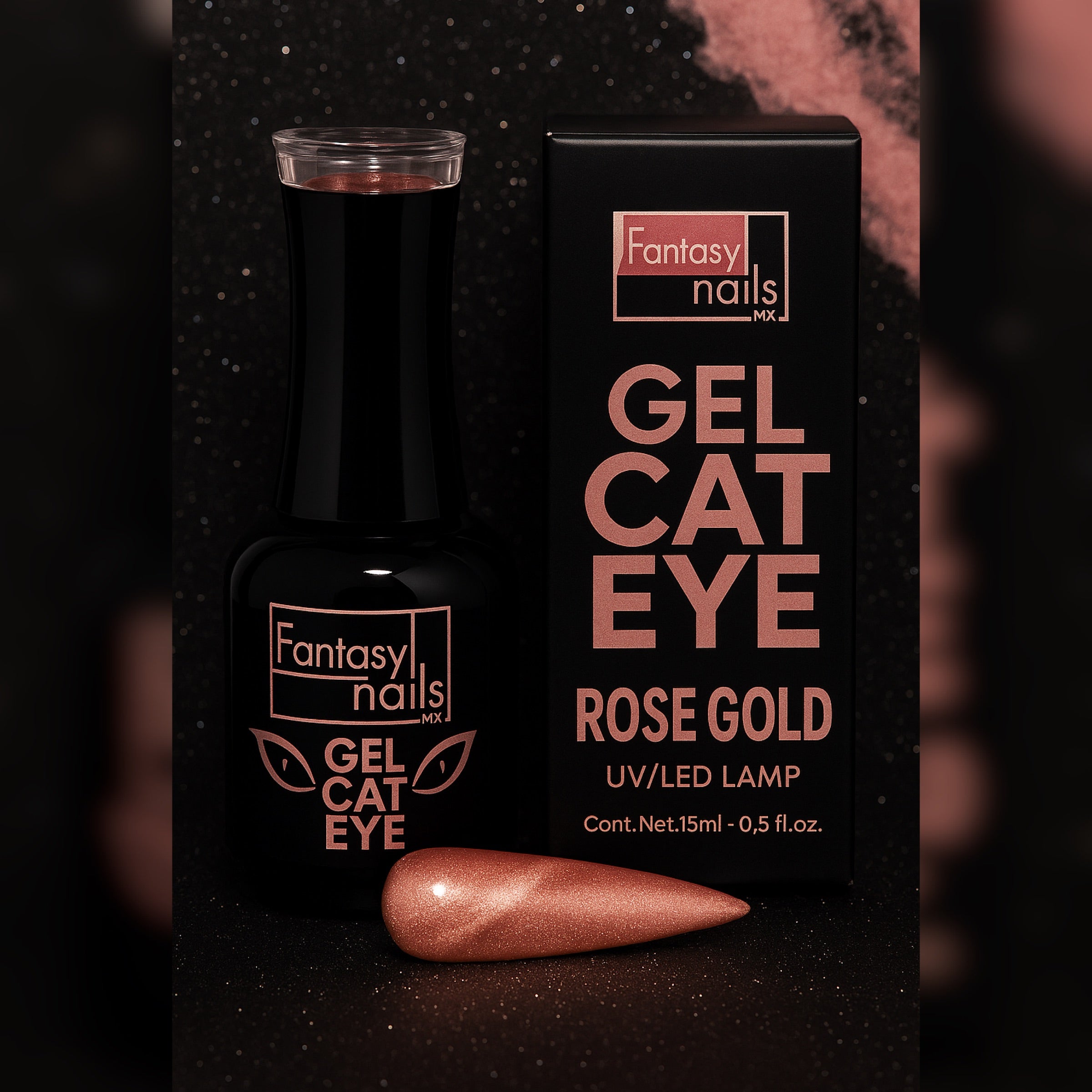 Fantasy Nails Rose Gold Cat Eye -Gel 15ml