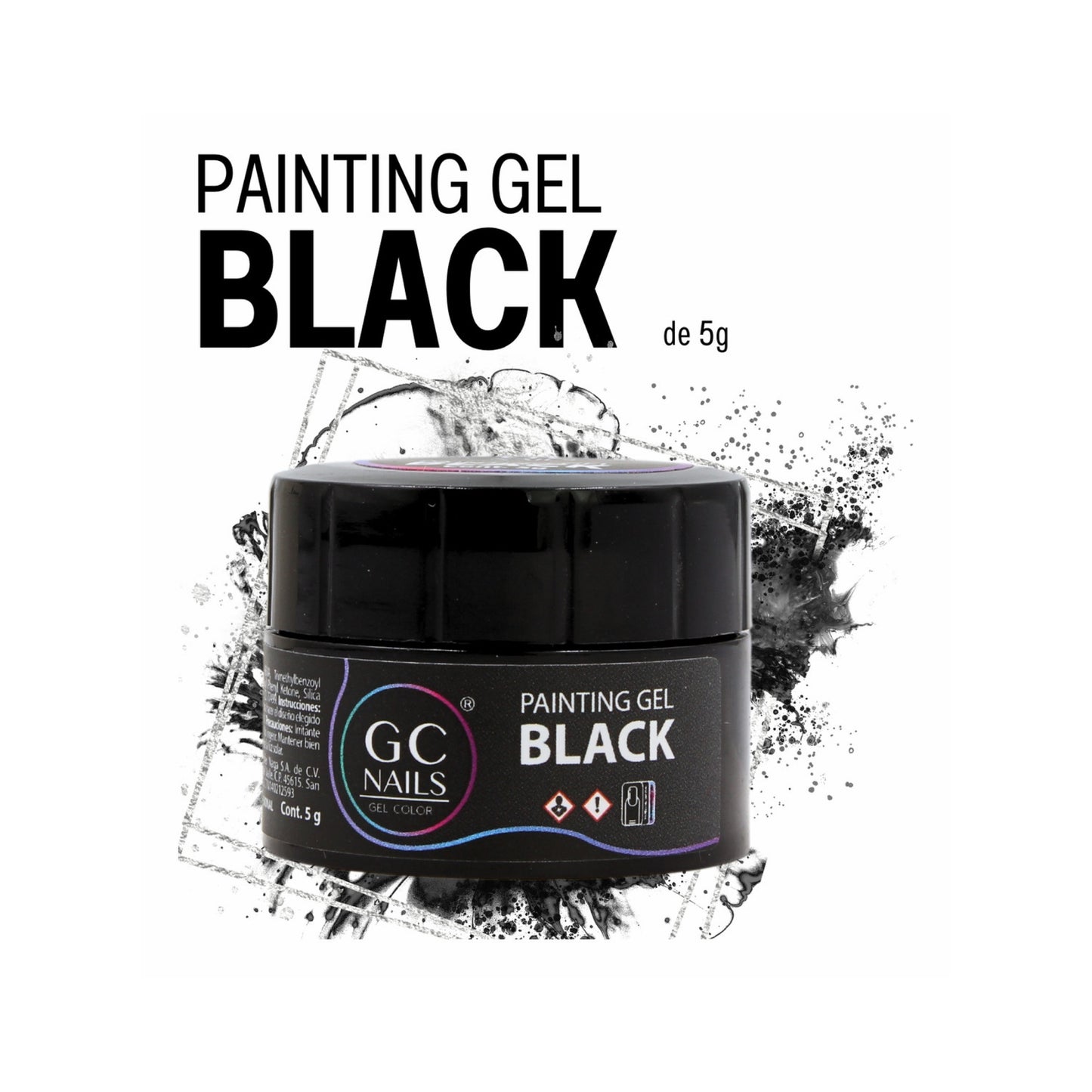 Gc Nails Black Painting Gel 5g