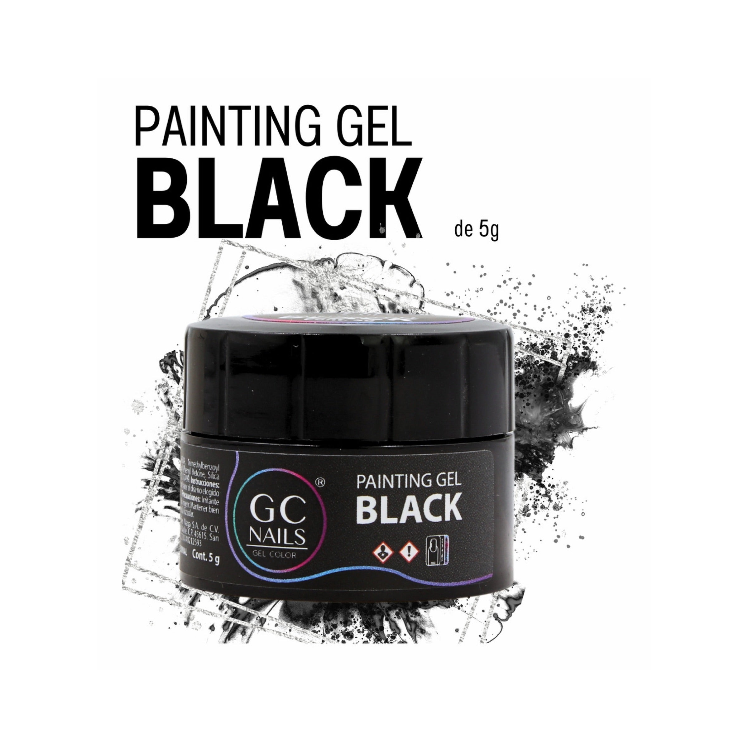 Gc Nails Black Painting Gel 5g