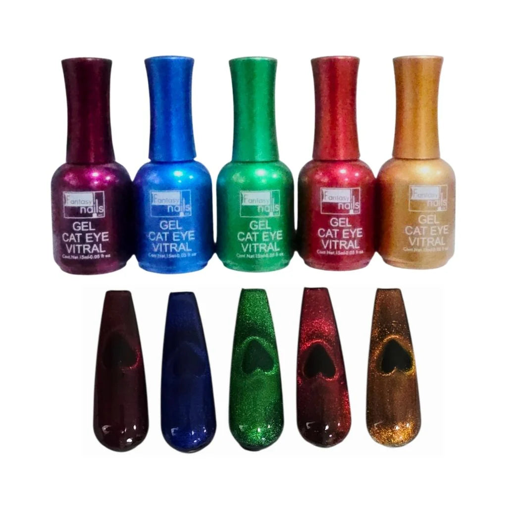 Fantasy Nails Cat Eye Vitral Gel Collection 5 colors