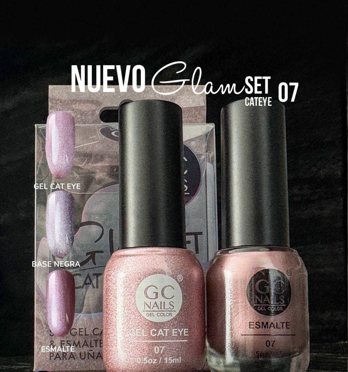 GC NAILS GEL POLISH GLAM SET CAT EYE DUO 2 PZ 15ML #07