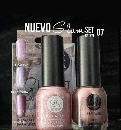 GC NAILS GEL POLISH GLAM SET CAT EYE DUO 2 PZ 15ML #07