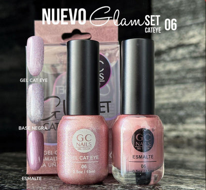 GC NAILS GEL POLISH GLAM SET CAT EYE DUO 2 PZ 15ML #06