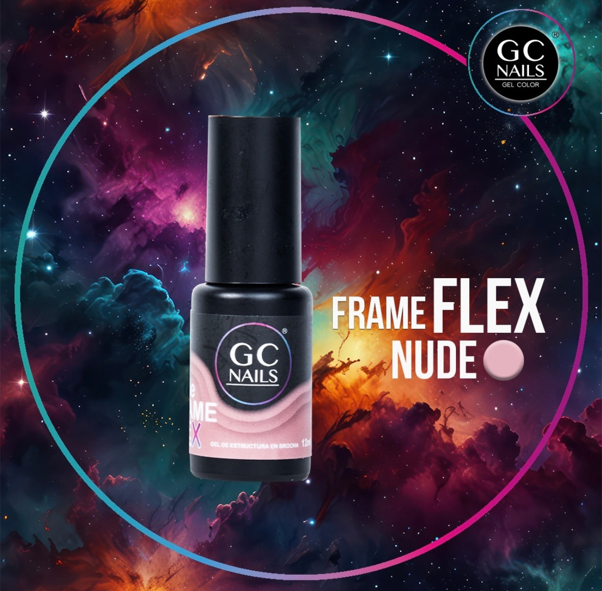 Gc Nails Nude Frame Flex Gel - Structure Gel in Brush Presentation -12ml
