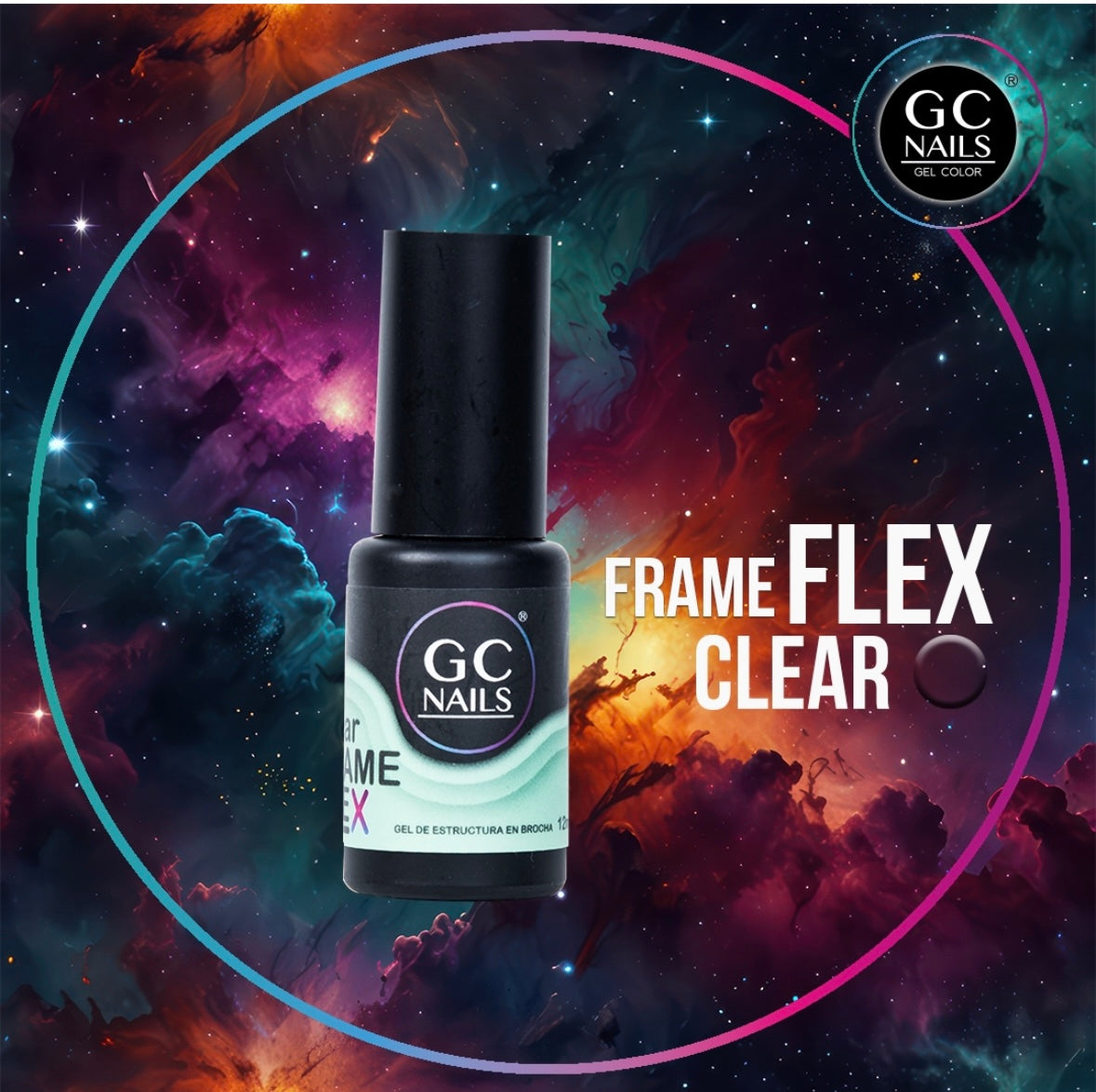 Gc Nails Clear Frame Flex Gel - Structure Gel in Brush Presentation -12ml