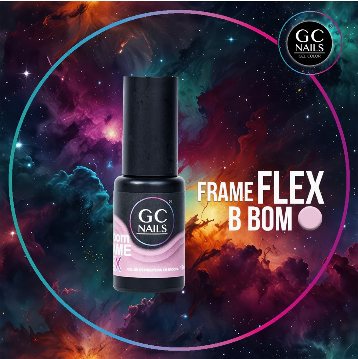 Gc Nails B’Boom Frame Flex Gel - Structure Gel in Brush Presentation -12ml