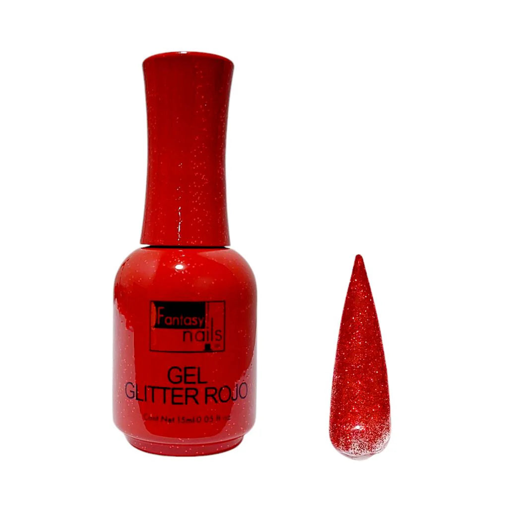 Fantasy Nails Gel Glitter Red