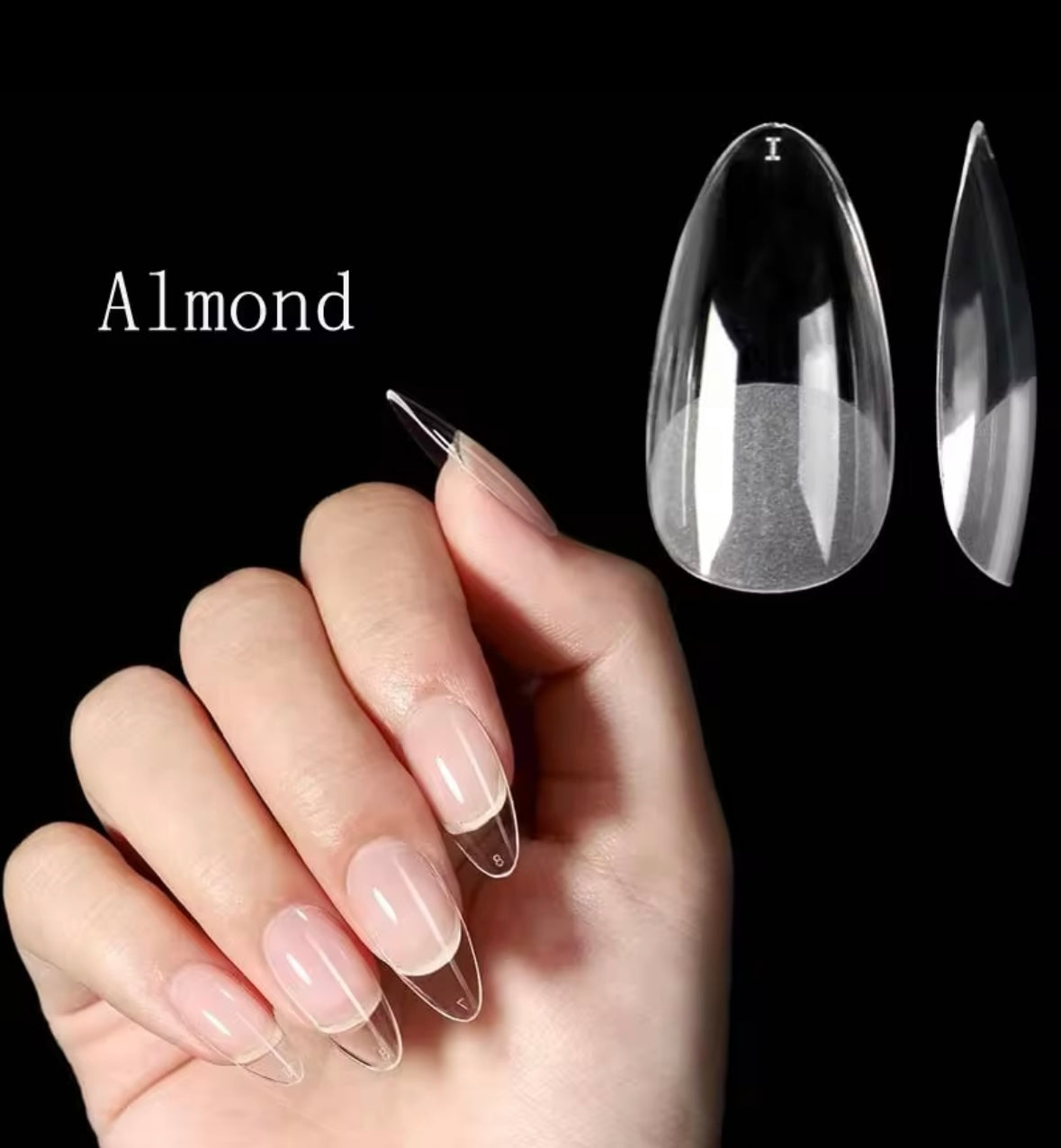 Punta de uñas almond xxs